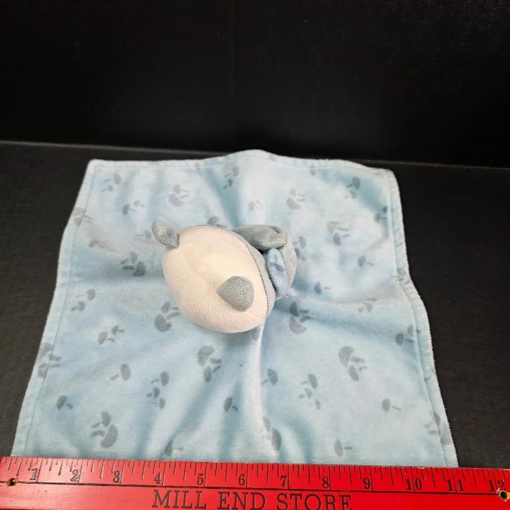 Gerber Modern Moments Baby Blue Plush Raccoon Mushrooms Security Blanket Lovey